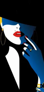 Pop art wallpaper with a stylish woman in bold colors, ideal for fashion lovers.