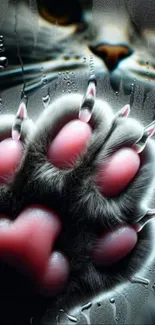 Cat paw wallpaper with realistic texture and claws.