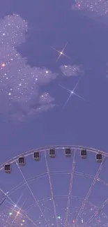 Ferris wheel under a starry lavender sky.