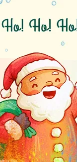 Festive cartoon Santa Claus in vibrant colors.