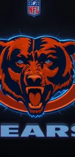 Chicago Bears logo with NFL emblem on black background.