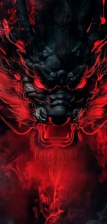 Fierce dragon with fiery red flames in intense fantasy art.