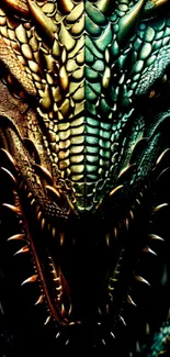 Fierce dragon with detailed scales and striking colors for mobile wallpaper.