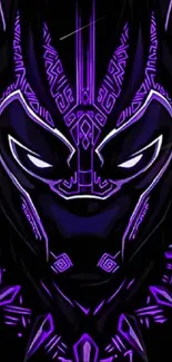 Stylized purple panther design wallpaper for mobile screen.