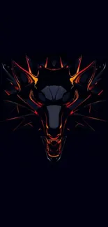 Fierce wolf wallpaper design with dark and fiery elements for mobile phones.