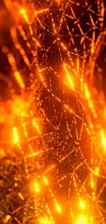 Abstract fiery geometric pattern wallpaper for mobile.
