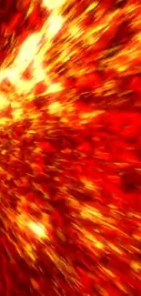 Fiery red and orange abstract mobile wallpaper with dynamic, radiant colors.