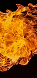 Abstract fiery wallpaper with dynamic orange flames.