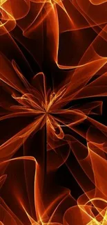 Fiery abstract mobile wallpaper with orange flames.