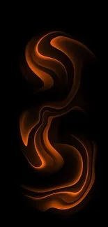 Fiery orange abstract wallpaper with glowing swirls on a dark background.