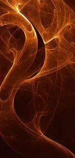 Fiery abstract design mobile wallpaper with swirling orange patterns.