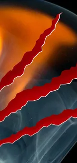 Fiery abstract wallpaper with red claw marks on a dynamic background.