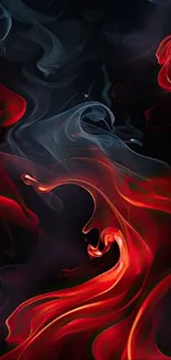 Abstract red and black smoke wallpaper design.