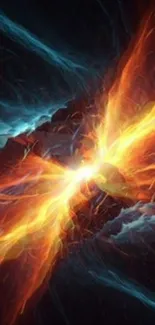 Fiery cosmic explosion in vibrant colors