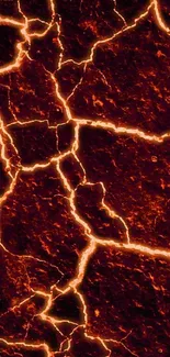 Fiery cracked earth wallpaper with red lava texture.