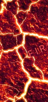 Mobile wallpaper with fiery lava cracks and intense heat.