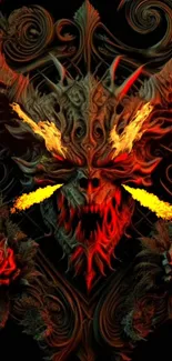 Fiery demon design art wallpaper for mobiles.