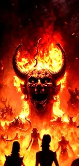 Fiery demon scene with vibrant flames and dark fantasy theme.