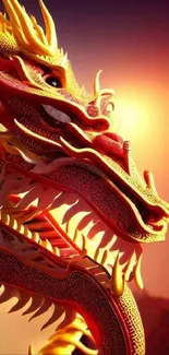 Fiery dragon artwork with intricate details and vibrant colors.