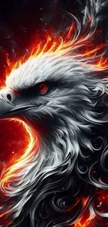 Majestic fiery eagle fantasy art wallpaper with vibrant colors.