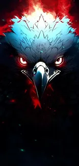 Fiery eagle artwork with vibrant colors and dramatic design.