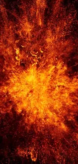 Fiery orange explosion wallpaper background for mobile.