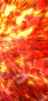 Vibrant red and orange fiery explosion wallpaper for mobile devices.