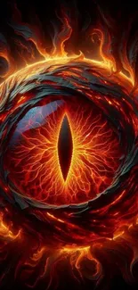 Fiery fantasy eye artwork with vibrant colors.