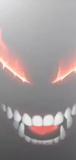 Ominous face with fiery eyes wallpaper.