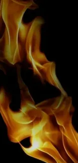 Abstract flame wallpaper with black background for mobile.