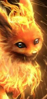 Fiery fox-like creature with vibrant flames.