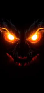 Intense glowing eyes in dark wallpaper.