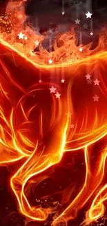 Fiery horse artwork wallpaper for mobile.