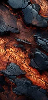 Fiery lava and charcoal texture wallpaper