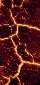 Mobile wallpaper featuring fiery lava cracks with intense orange highlights.