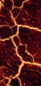 Fiery lava crack pattern on a black background with glowing orange veins.