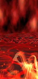 Fiery lava and intense flames wallpaper design.