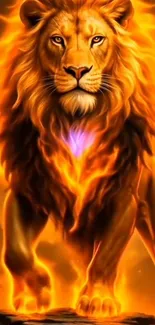 Fiery artistic depiction of a lion with a vibrant, dynamic design.