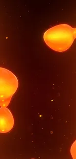 Fiery liquid motion wallpaper with orange hues.