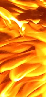 Vibrant fiery mobile wallpaper with golden flames.