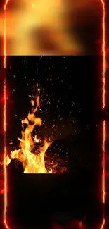 Fiery mobile wallpaper with intense flames.