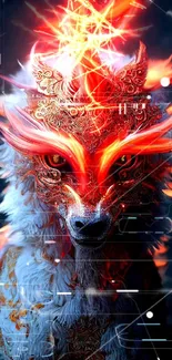 Fiery mythical creature mobile wallpaper.