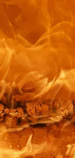 Fiery orange abstract wallpaper with flame textures.