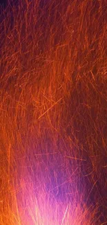 Fiery orange abstract wallpaper with purple highlights.