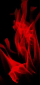 Fiery red abstract flame on dark background mobile wallpaper.