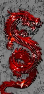 Fiery red dragon art wallpaper with intricate details.