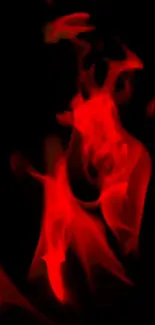 Vibrant red flames on a dark background.