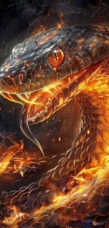 Fiery serpent artwork with striking fire elements.