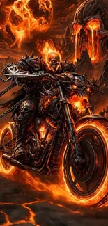 Fiery Skeleton Biker Wallpaper Live Wallpaper