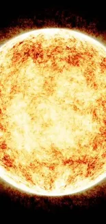 A vibrant, fiery sun wallpaper for mobile screens.